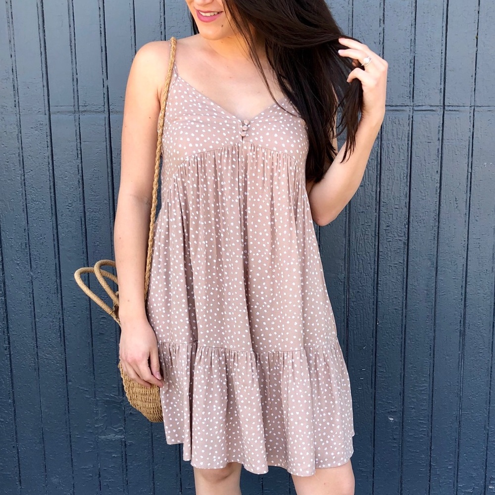 NWT Dotted Taupe/ Beige Summer Dress
